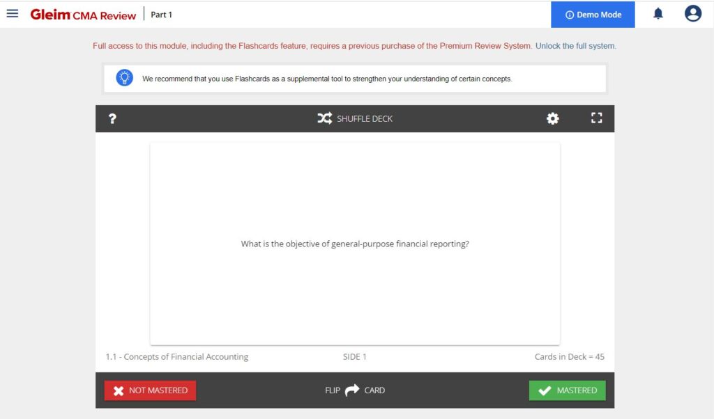 Gleim CMA practice questions