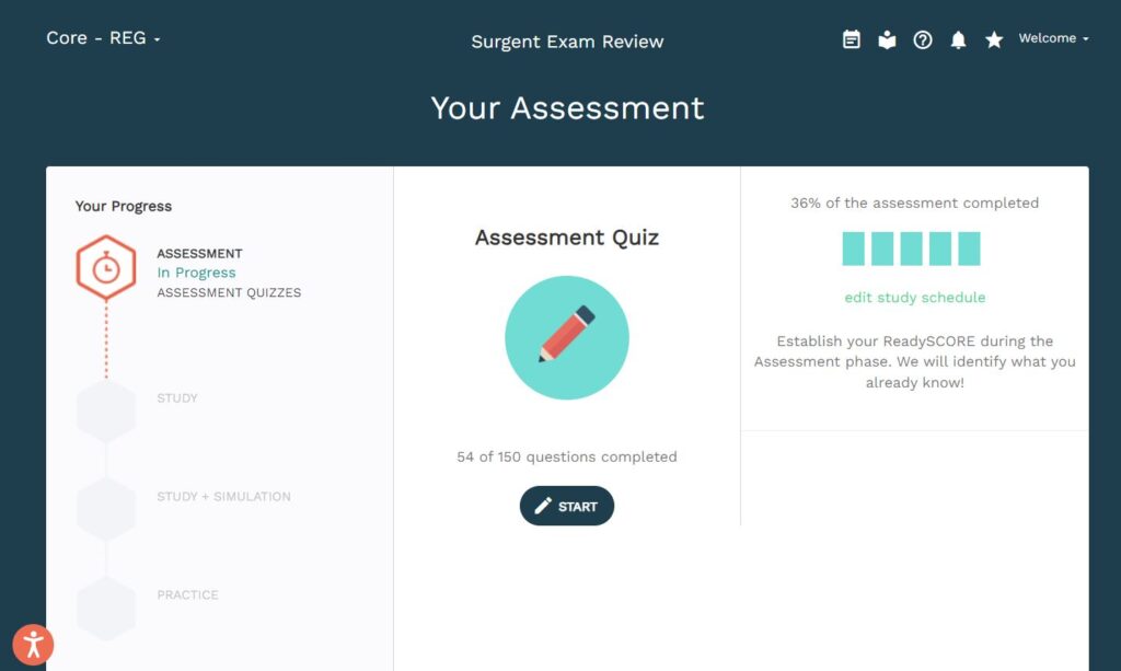 Surgent CPA dashboard