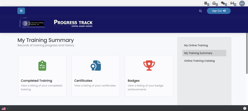 SIA progress tracker