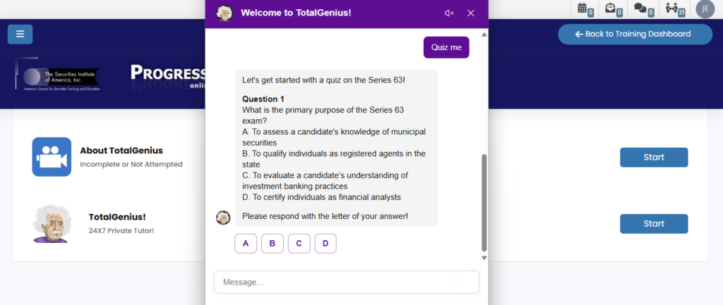 Securities Institute of America chat