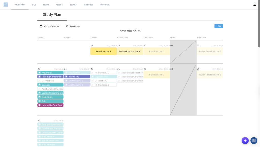 Blueprint study plan