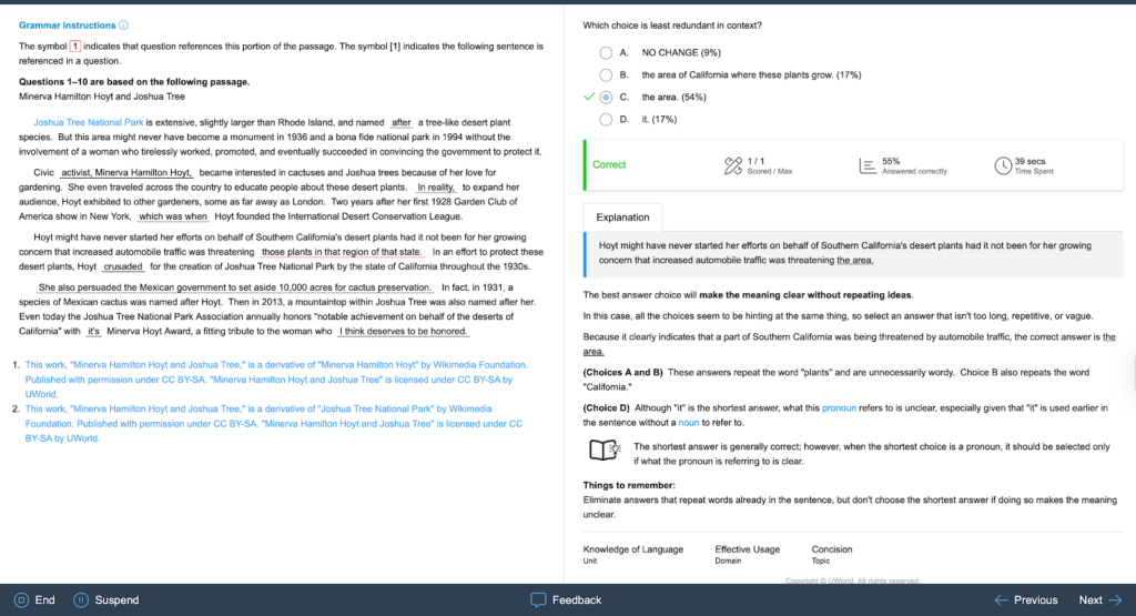 UWorld ACT study material