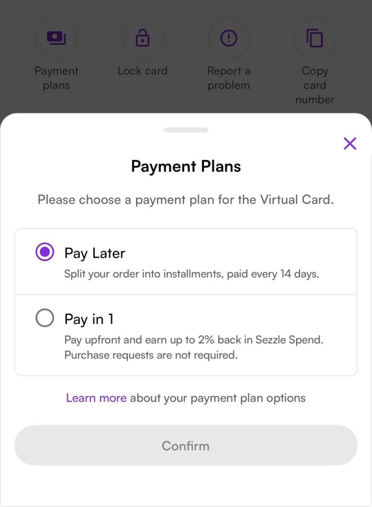 Sezzle payment plans