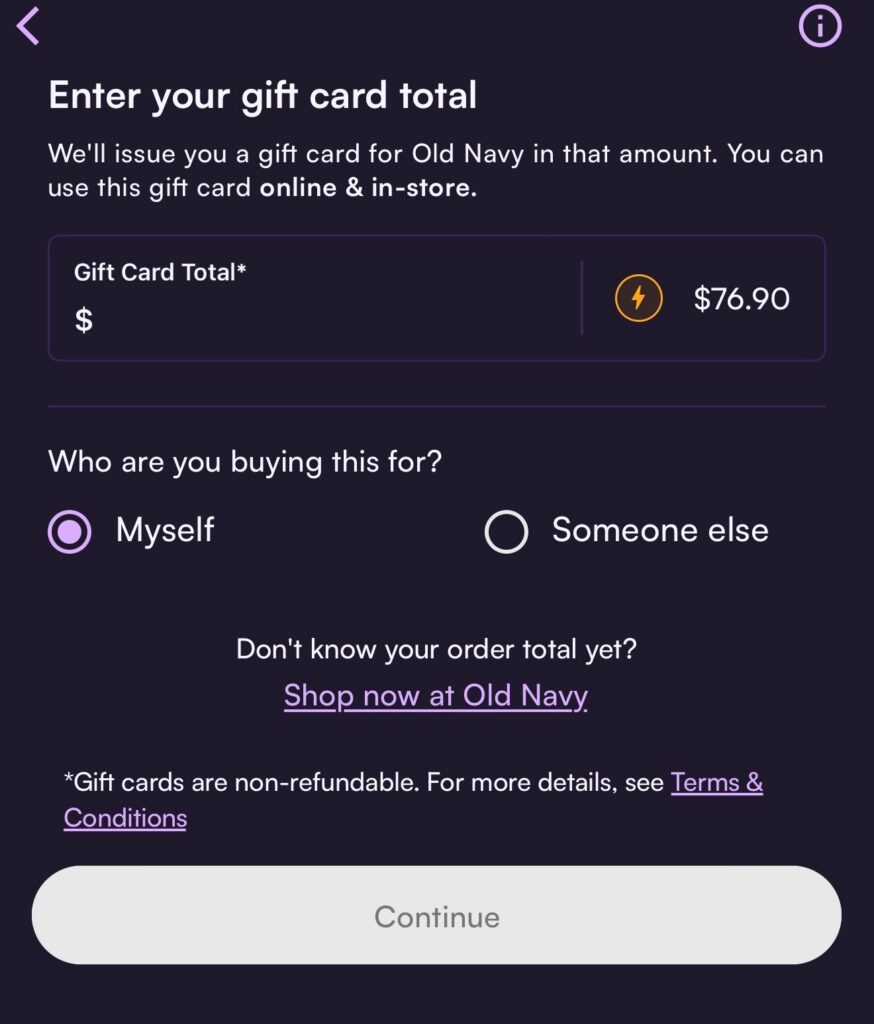 gift card with Sezzle