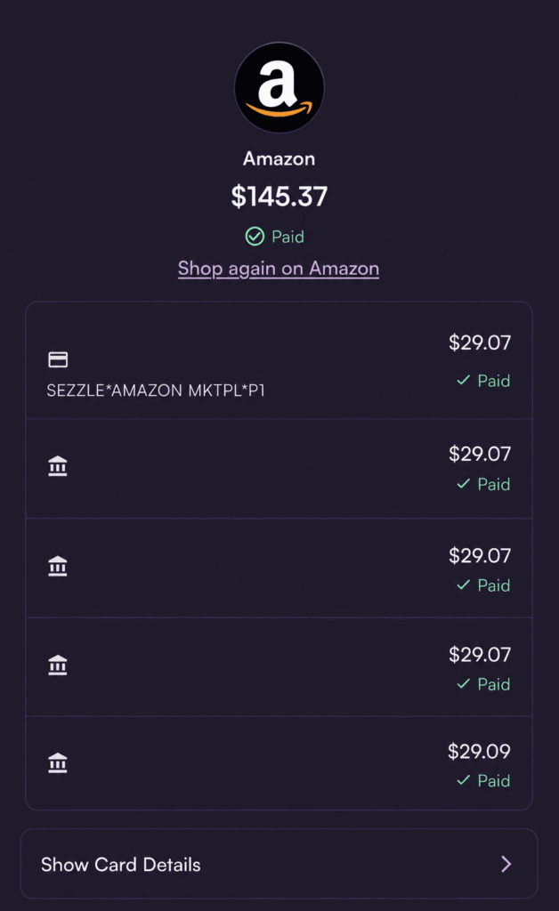 Sezzle Amazon