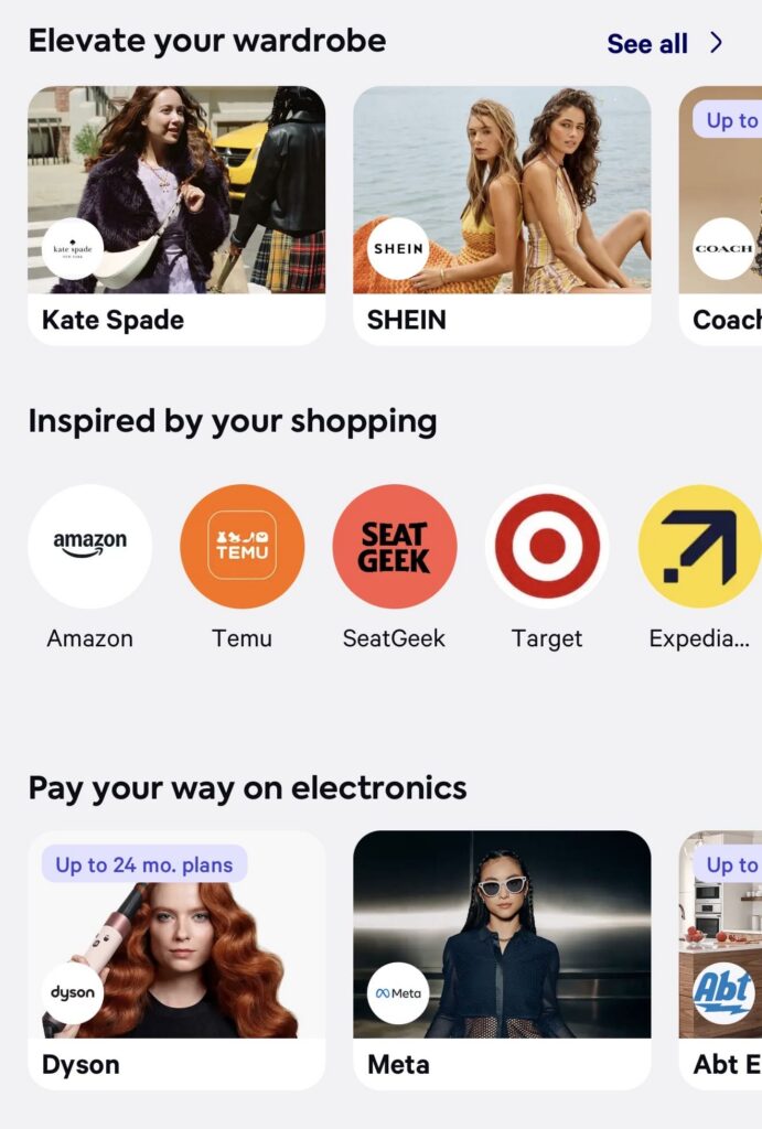 Affirm for larger purchases as a Klarna alternative