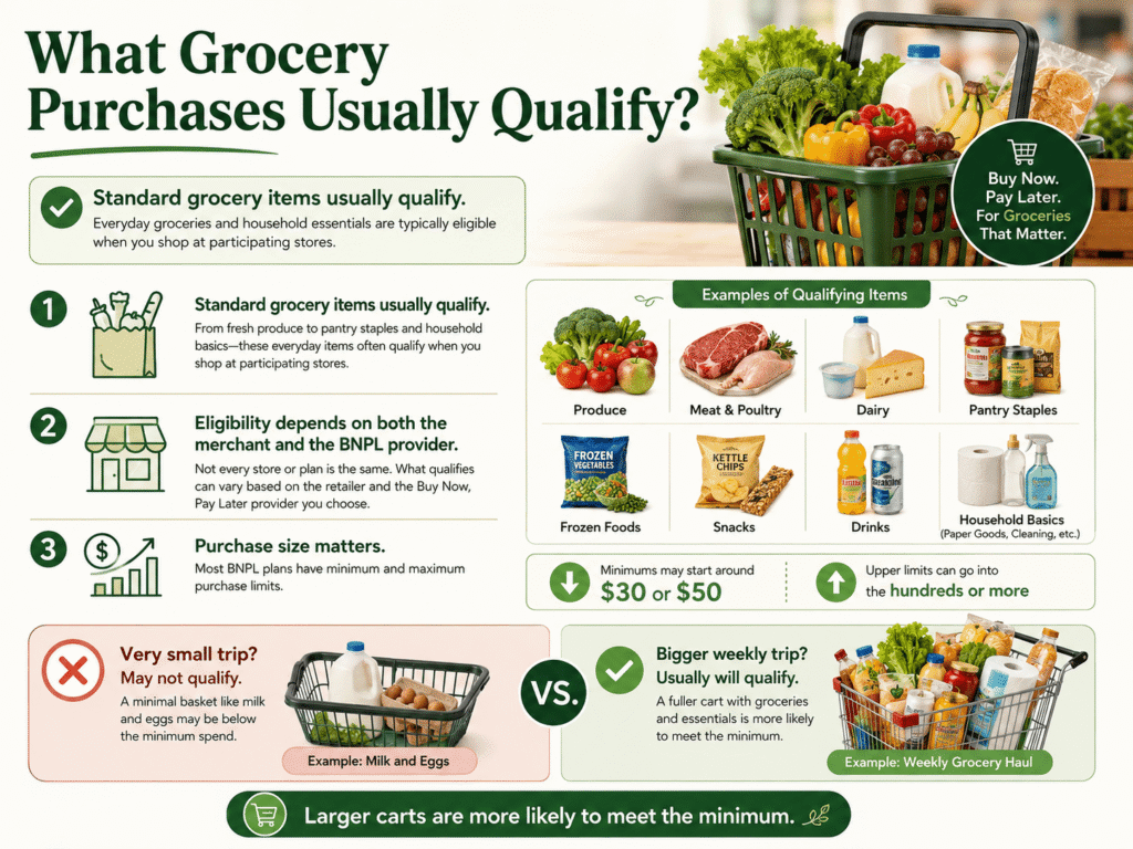 Buy now, pay later groceries: eligible grocery items and where BNPL is accepted