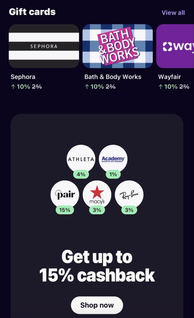 Klarna app shopping experience