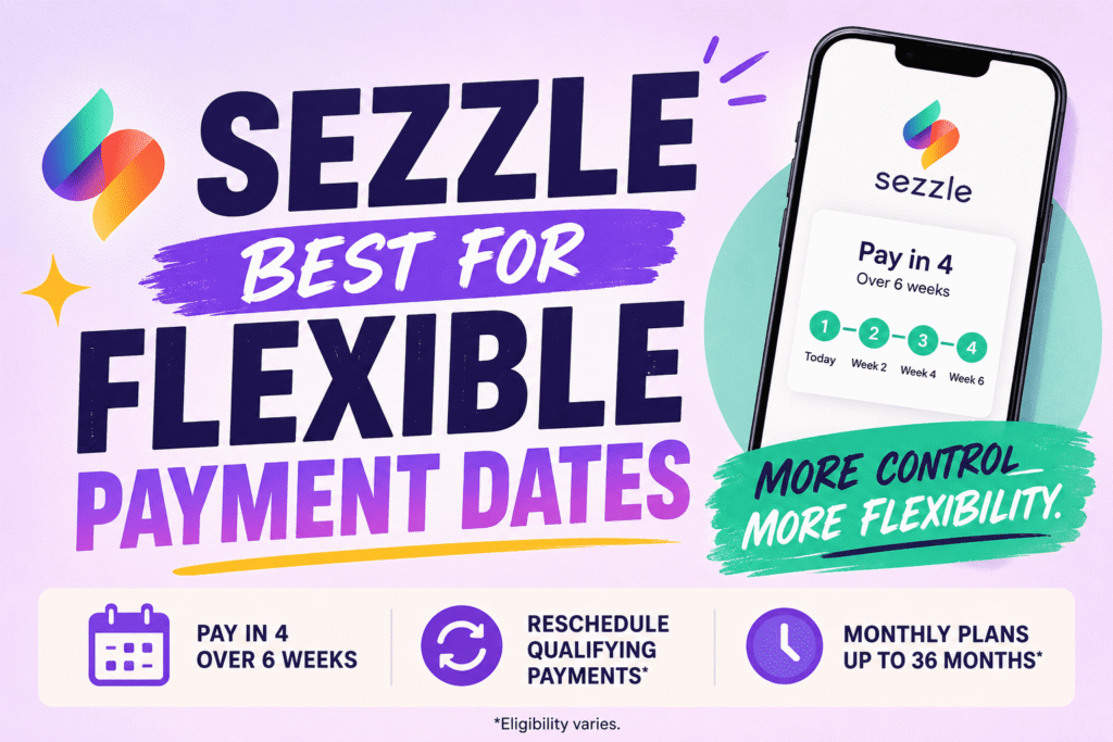 Sezzle app key payment details and schedule