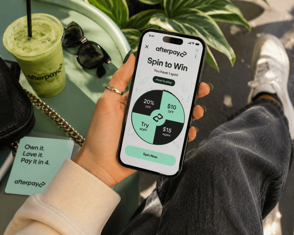 Afterpay Pay in 4 app checkout interface