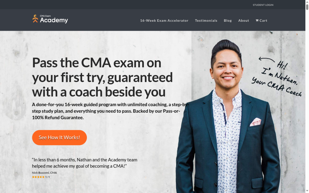 CMA Exam Academy course features
