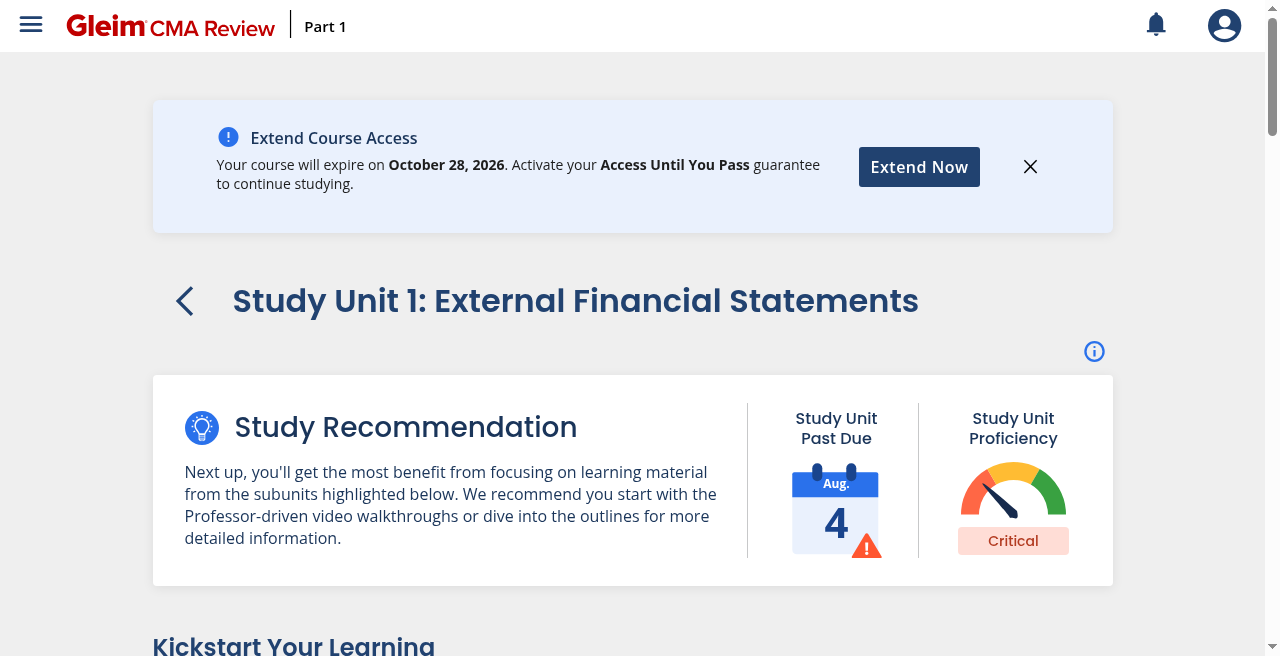 Gleim CMA Part 1 study unit