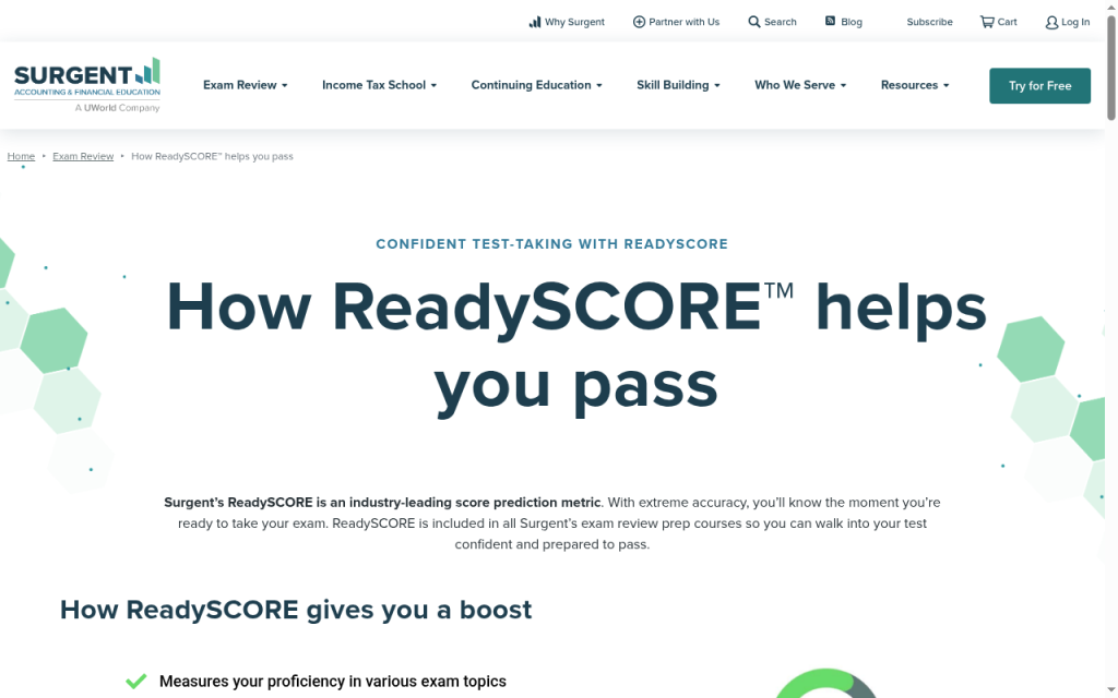Surgent CMA ReadySCORE readiness predictor