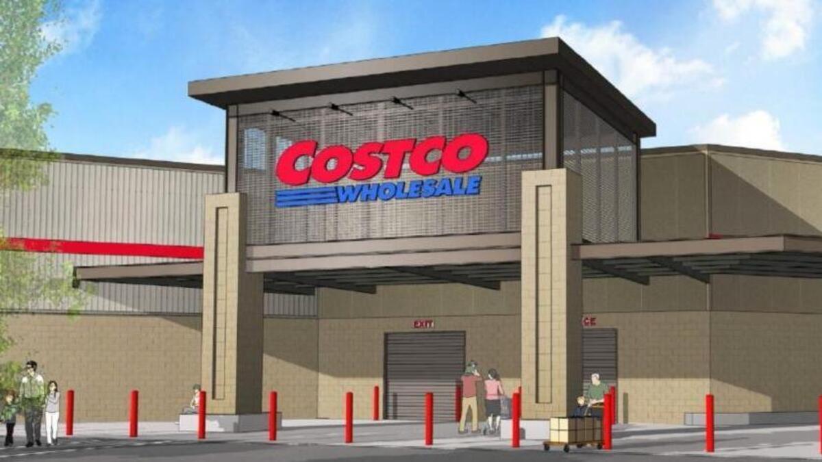 This is a rendering of the entrance canopy for the Costco store being proposed in Elk Grove. The City Council is scheduled to consider approving the project Wednesday.