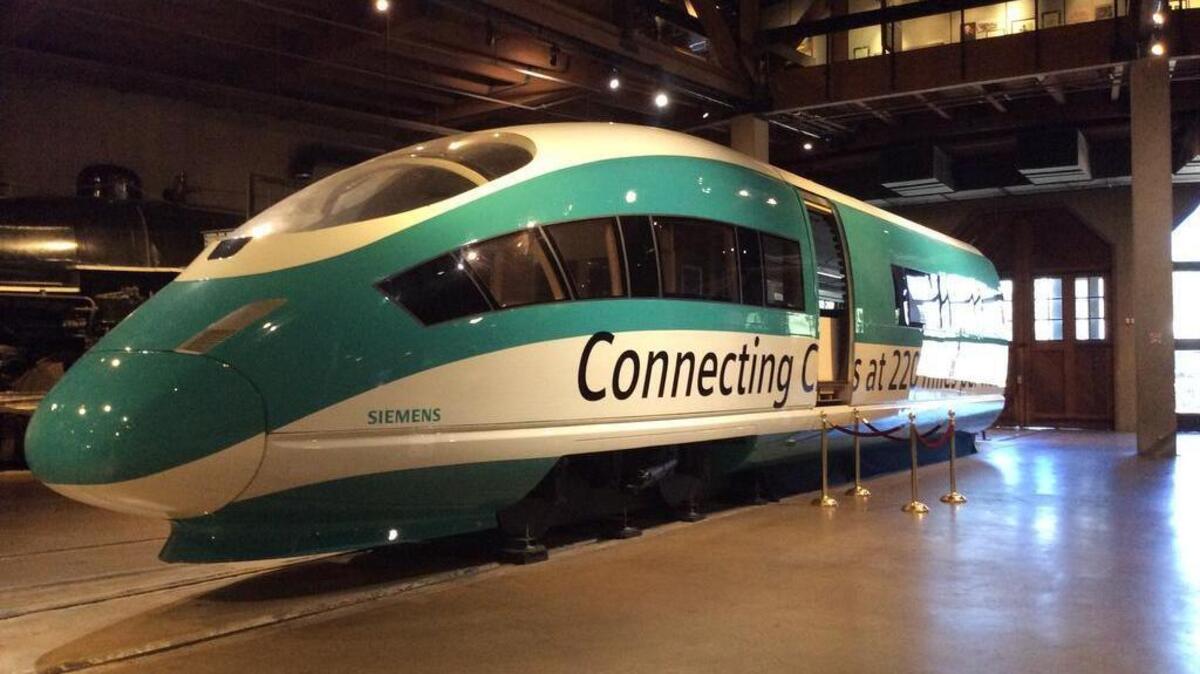 The Siemens high-speed rail mock-up at the California State Railroad Museum.