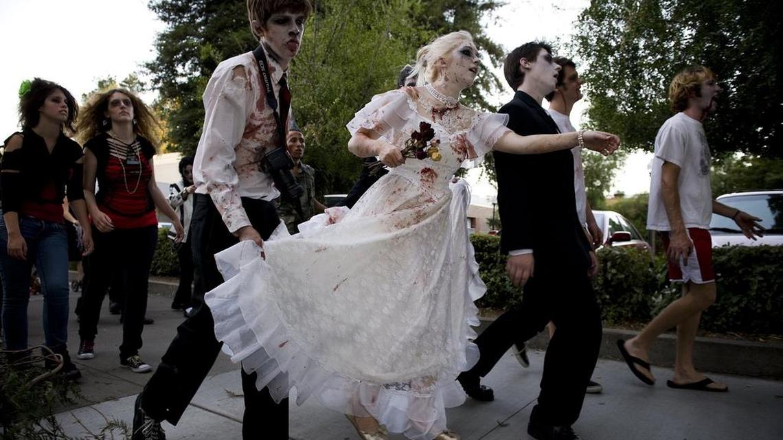 
Zombie bride Alyssa Cranmerg of Placerville joined a Zombie Walk in 2010. The 15th annual Zombie Walk is scheduled for Saturday. 
