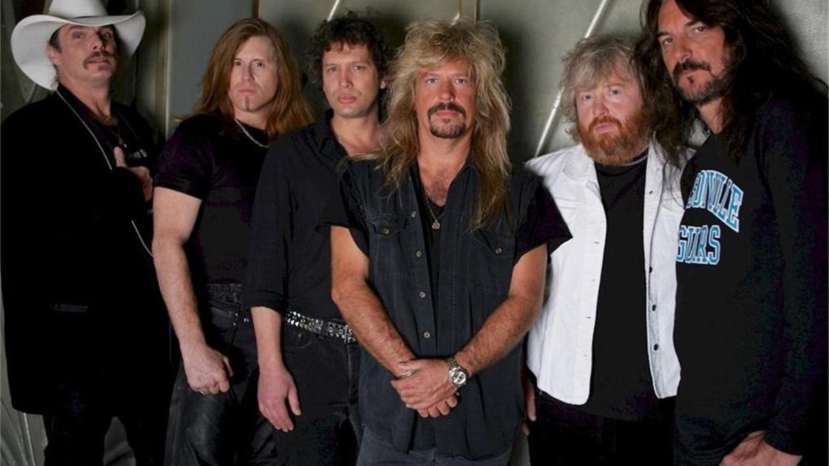 The Southern rock band Molly Hatchet is seen in a promotional photo in 2007. The band’s founding member, Dave Hlubek, died Sunday. He was 66.