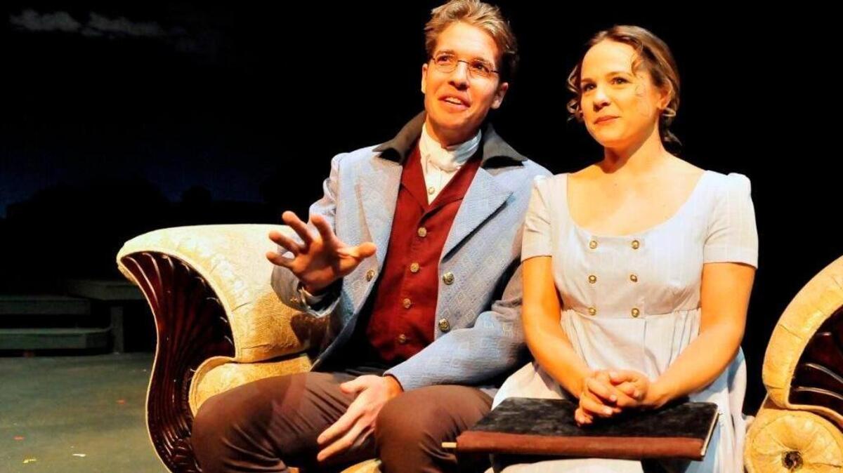 
 Sacramento Theatre Company’s production of “Sense and Sensibility” Teddy Spencer as Edward Ferrars and Lenne Klingaman as Elinor Dashwood.
