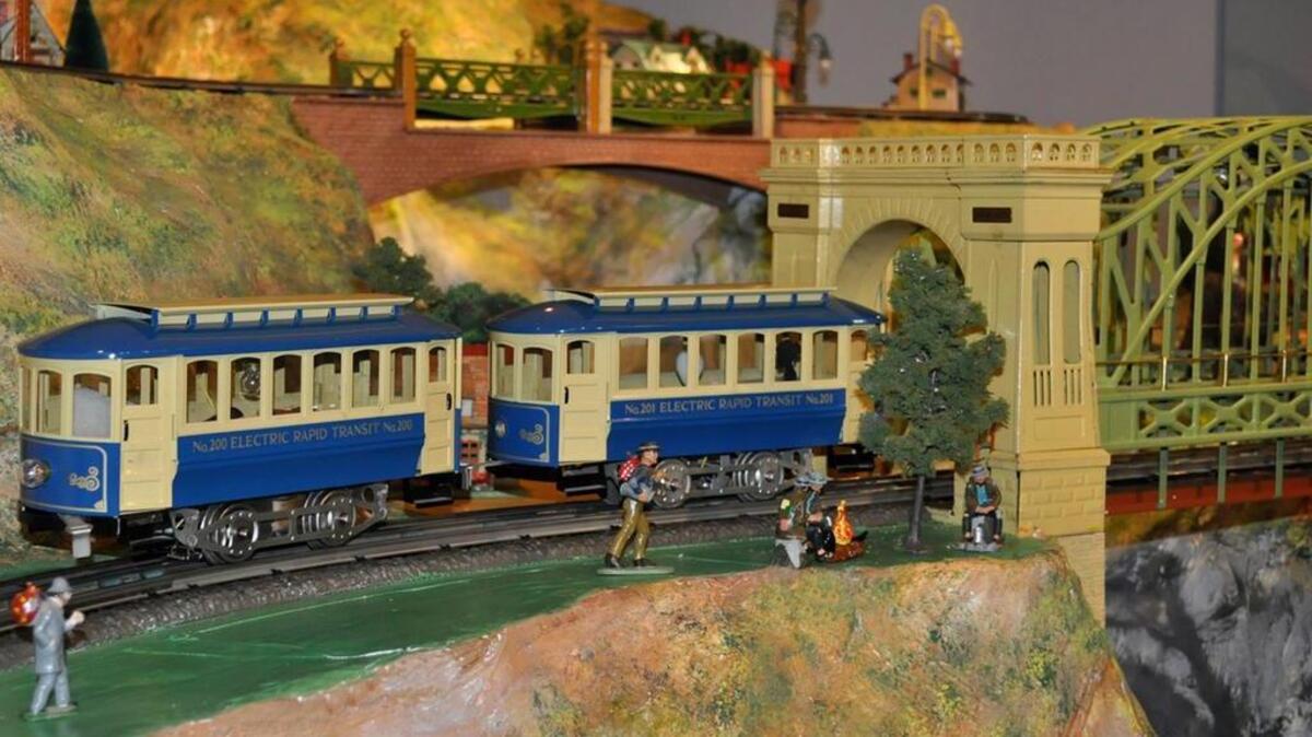 
A reproduction modern-day Lionel trolley car set is operating on the “Small Wonders” toy train layout at the California State Railroad Museum.

