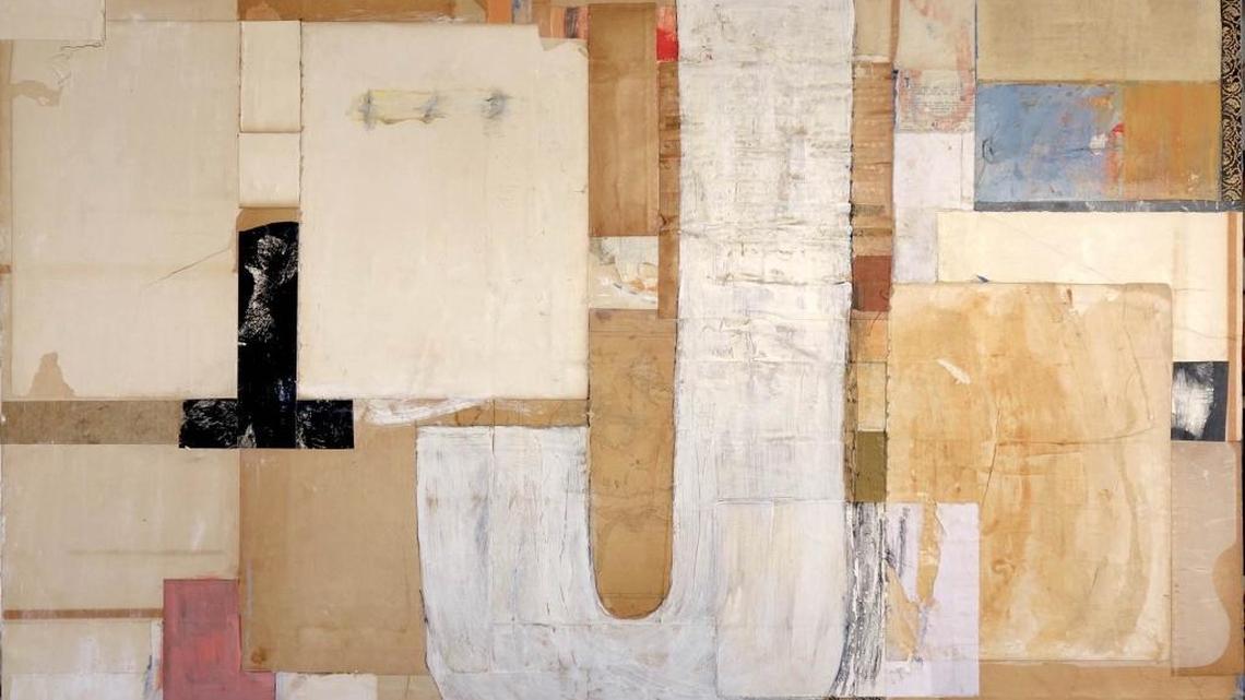 “BJ” by Mark Eanes is dominated by a large J-shaped form speeding down the center of the composition, while a small block-letter B enters on the upper left. The piece is part of the “From JayJay with Love” exhibit on display at JayJay in Sacramento through Saturday, March 25.