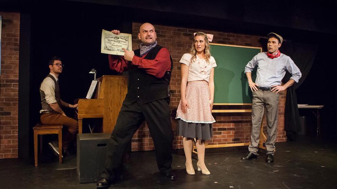 (From left to right): David Taylor Gomes, Michael RJ Campbell, Kelly Ann Dunn and Brad Bong in “The Musical of Muscials: The Musical!”