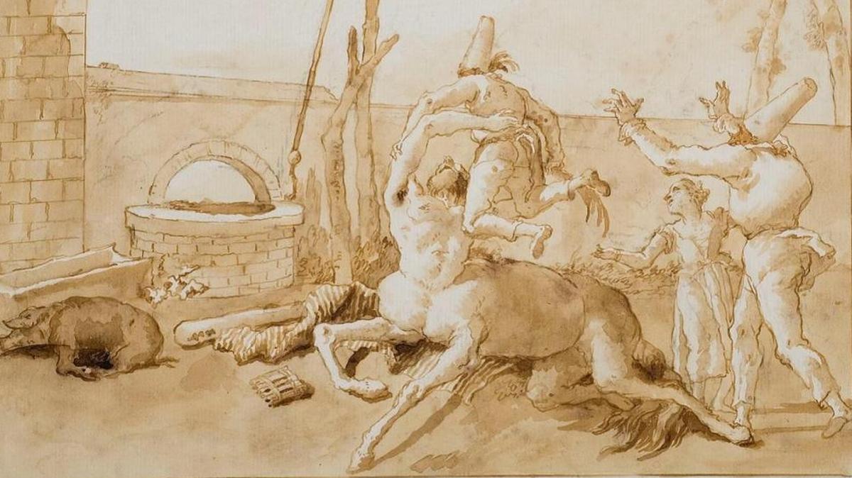 “A Centaur Playing with Punchinellos”