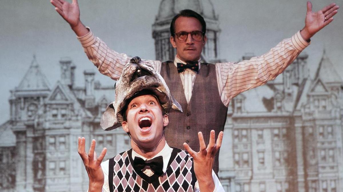 Andrew Joseph Perez, left, and Francis Gercke deliver strong performances in “The Behavior of Broadus” at Capital Stage.