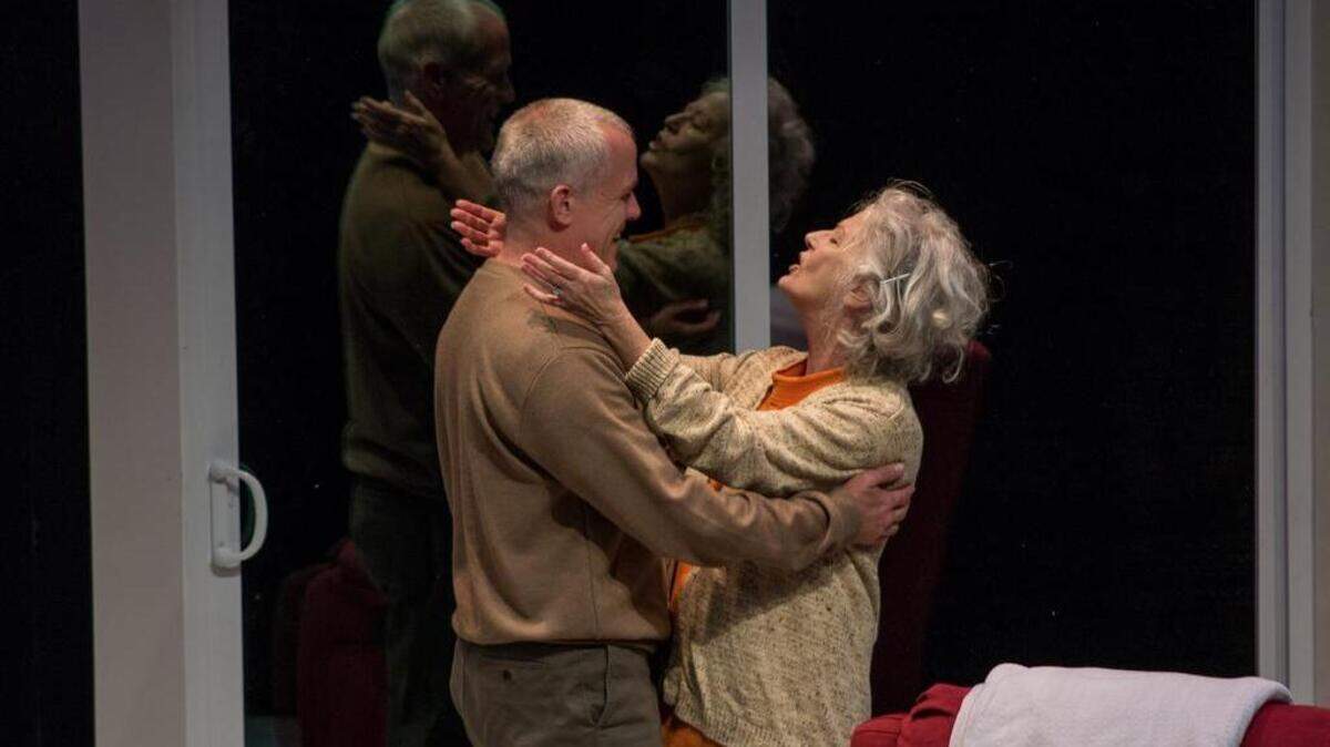 Steven Sean Garland and Janis Stevens in "Marjorie Prime" at Capital Stage.