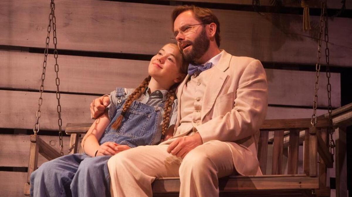 Fiona Gillogly is one of the actresses portraying Scout, and Sam Misner is Atticus Finch in Sacramento Theatre Company’s “To Kill a Mockingbird.”