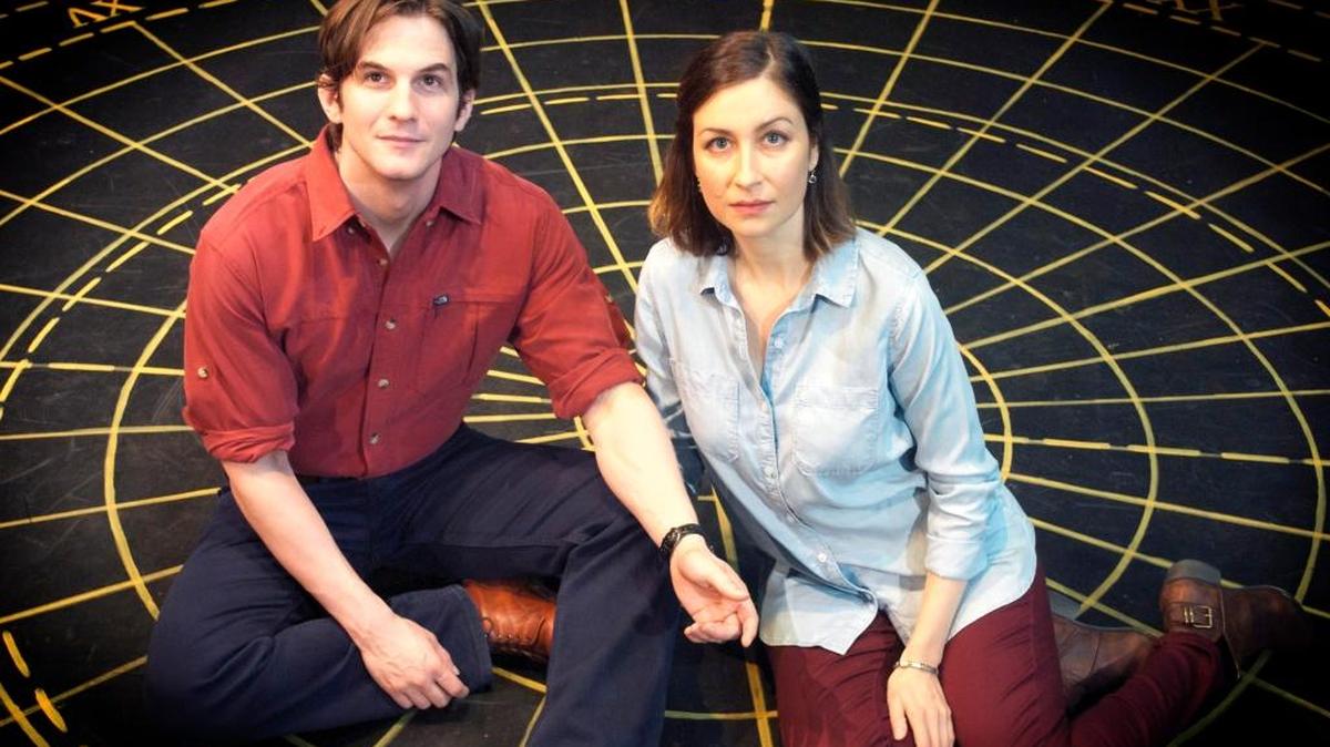 Dana Brooke and Tom Patterson in “Constellations” by Nick Payne at B Street Theatre