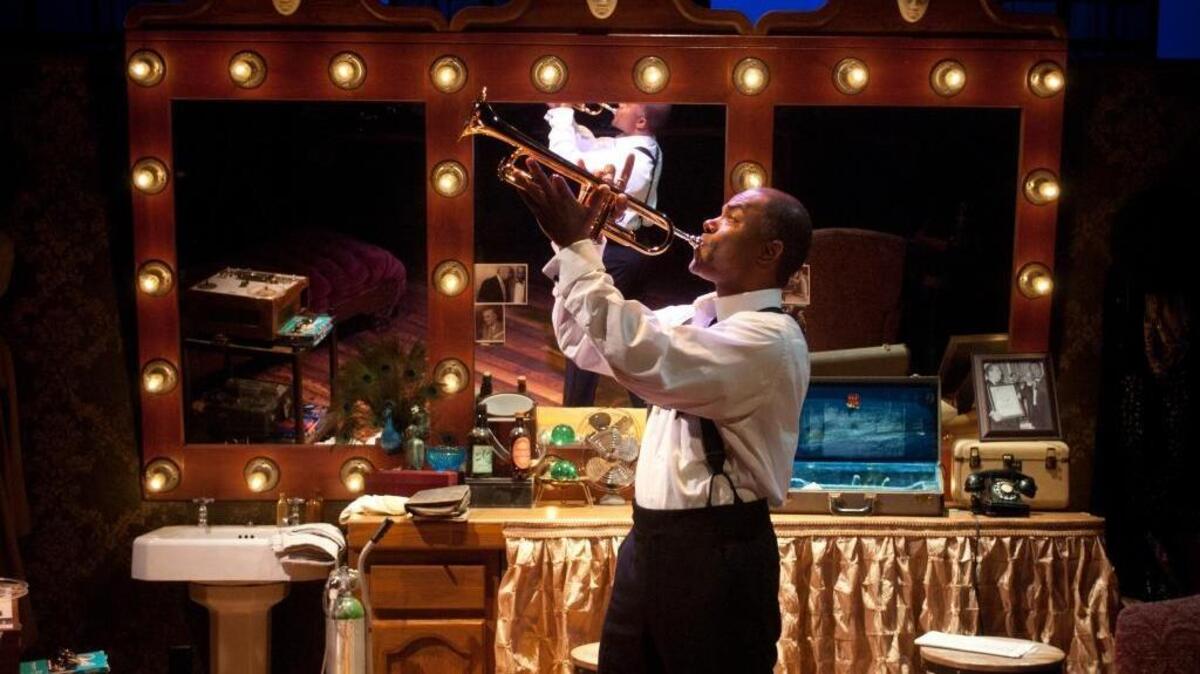 Jahi Kearse as Louis Armstrong in the B Street Theatre production of “Satchmo At the Waldorf.”