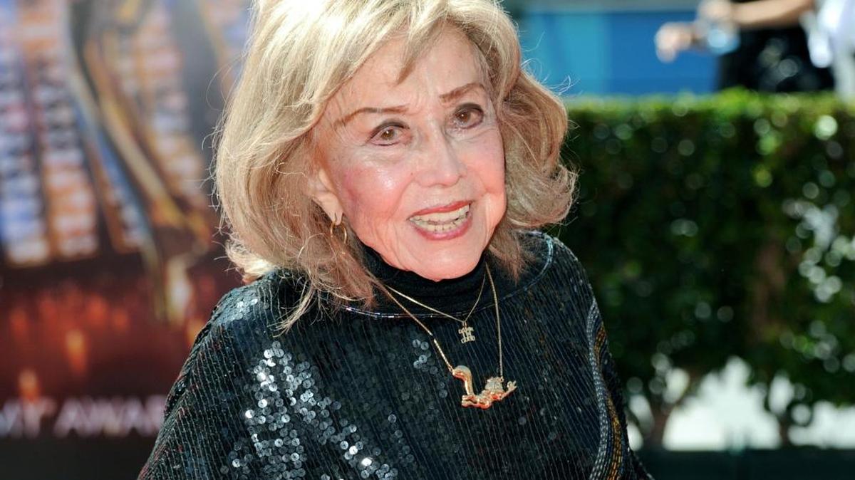 June Foray arrives at the Primetime Creative Arts Emmy Awards on Sept. 15, 2013, in Los Angeles. Foray died Wednesday. She was 99.
