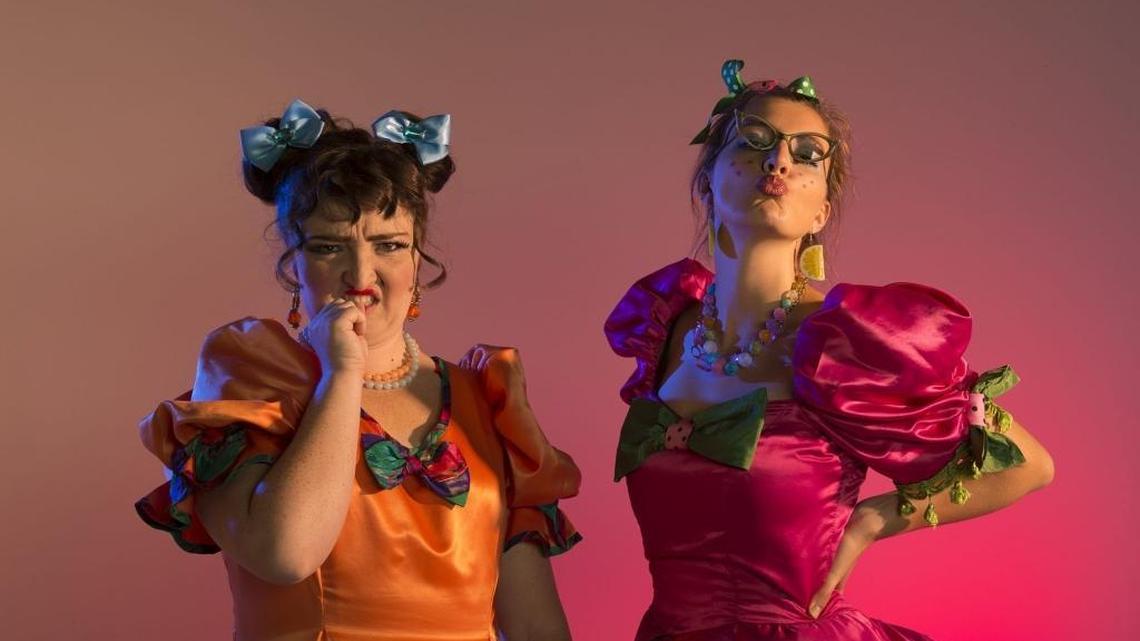 Brandi Lacy, left, and Emily Serdahl star in Sacramento Theatre Company’s “Cinderella” A Holiday Musical Panto.” It runs throughout December.