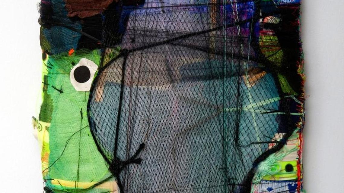 "Chanteuse" by Julia Couzens, mixed media, on view at JAYJAY.