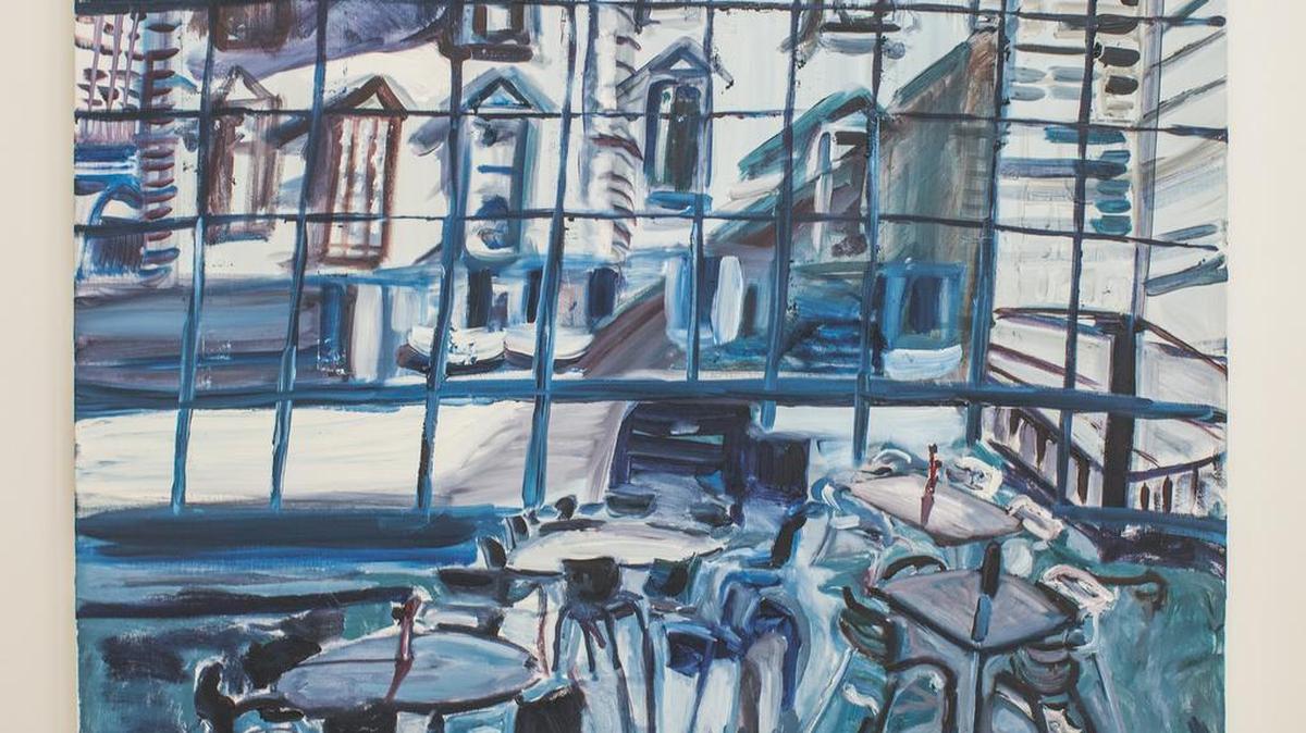 Laura Carpenter’s “Crocker Courtyard” is part of the “Six From City” show at Beatnik Studios.