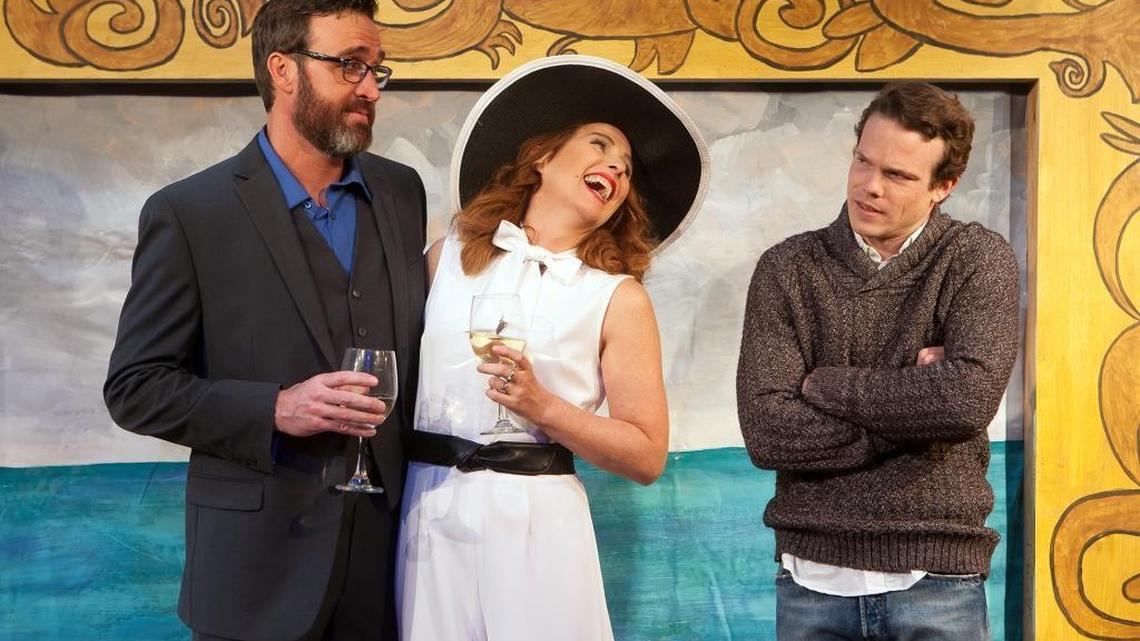 Jason Kuykendall, left, Rebecca Dines and Ian Hopps are in the Capital Stage production of “Stupid F##king Bird.”