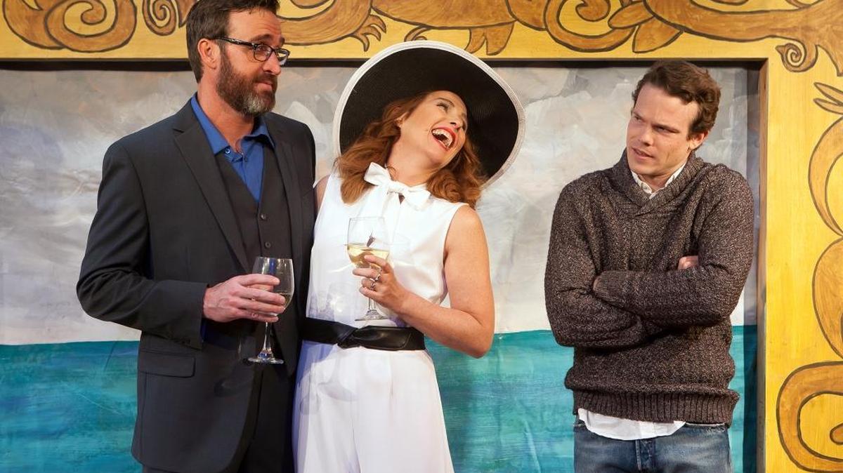 Jason Kuykendall, left, Rebecca Dines and Ian Hopps are in the Capital Stage production of “Stupid F##king Bird.”