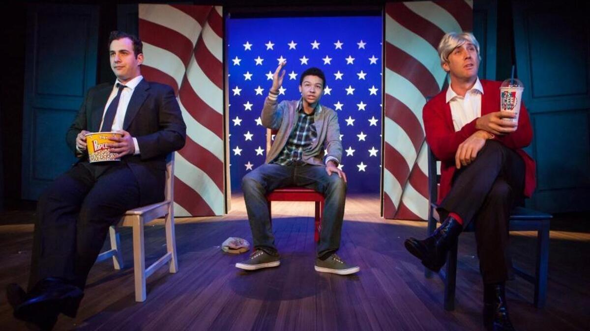 From left to right: Jordan Stidham, J’cyn Crawley and Will Springhorn Jr. in Sacramento Theatre Company’s “Kings of America.”