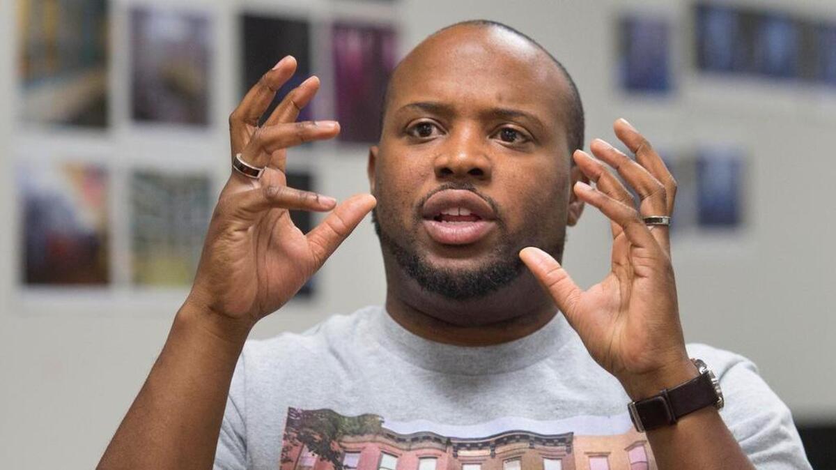 
Playwright Idris Goodwin talks about his play during a reading at B Street Theatre.
