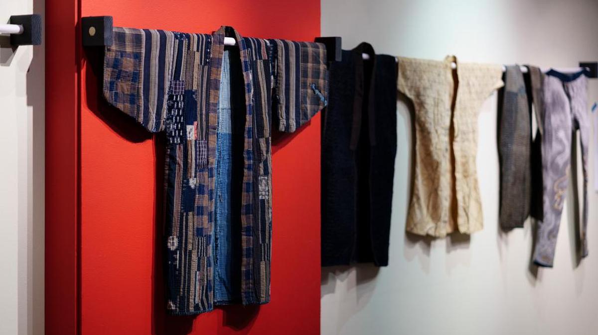 Garments from the collection of Catherine Cerny on display at ‘Tekunikku: The Art of Japanese Textile Making’ at UC Davis’s Design Museum.