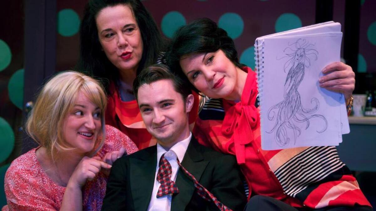 B Street Theatre’s “Mud Blue Sky” cast is, from left, Tara Sissom, Jamie Jones, Alexander Pannullo and Elisabeth Nunziato.