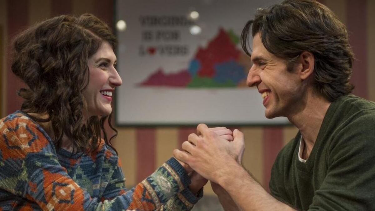 Stephanie Altholz and Tyler Pierce star in the B Street Theatre’s “Handle with Care.”