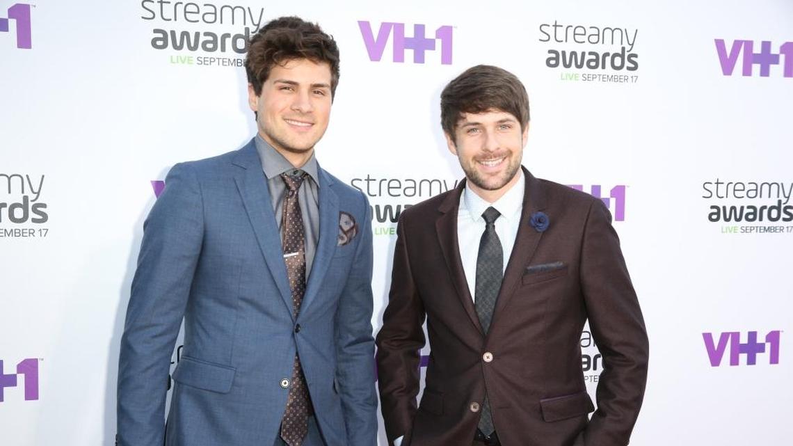 In this Sept. 17, 2015, file photo, Anthony Padilla, left, and Ian Andrew Hecox arrive at the 5th Annual Streamy Awards at the Hollywood Palladium in Los Angeles. Padilla and Hecox, both of Sacramento, are the founding members of the YouTube comedy channel Smosh. Padilla announced he would rejoin the channel on Tuesday, June 20, 2023.