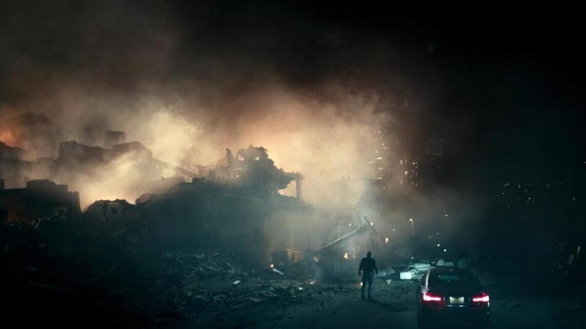 This image released by Netflix shows a scene from "The Cloverfield Paradox," a film that will be released on Netflix immediately following the Super Bowl on Sunday, Feb. 4. (