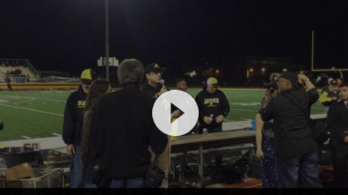 Jim Harbaugh announces Homecoming queen at Antioch High on visit to see No. 1 recruit