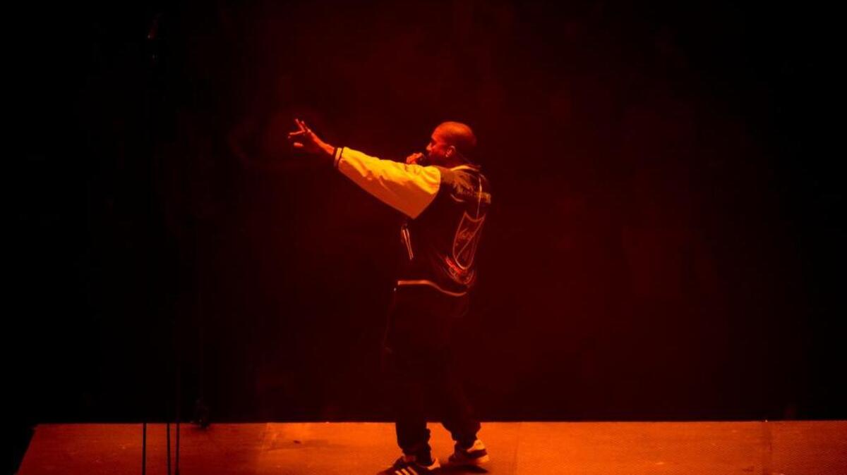 Rap star Kanye West performs at the Golden 1 Center on Nov. 19, a show he abruptly ended after 30 minutes.