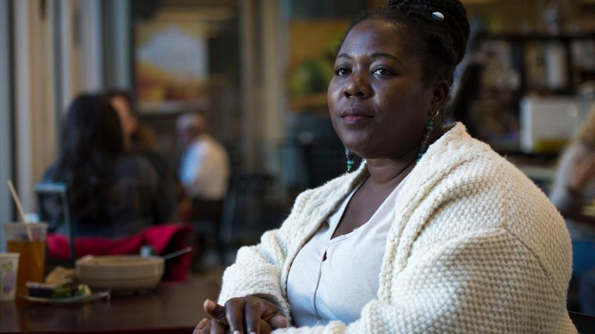 Andrea O’Neal sits at My Sister’s Café on Nov. 3, where she once worked as a manager and gained work experience as a chef. My Sister’s Café provides work-training opportunities for victims of domestic violence, sexual assault and human trafficking and is part of the My Sister’s House Women to Work Program. The program is asking Book of Dreams readers for new aprons and T-shirts for its employees in the work program.