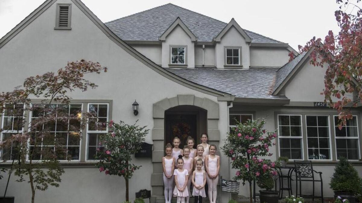 The home of Stephanie and Todd Mirell is decorated with a “Nutcracker” theme for the the Sacred Heart Holiday Home Tour, and a few “Nutcracker” dancers from the grade school posed outside the home in East Sacramento.