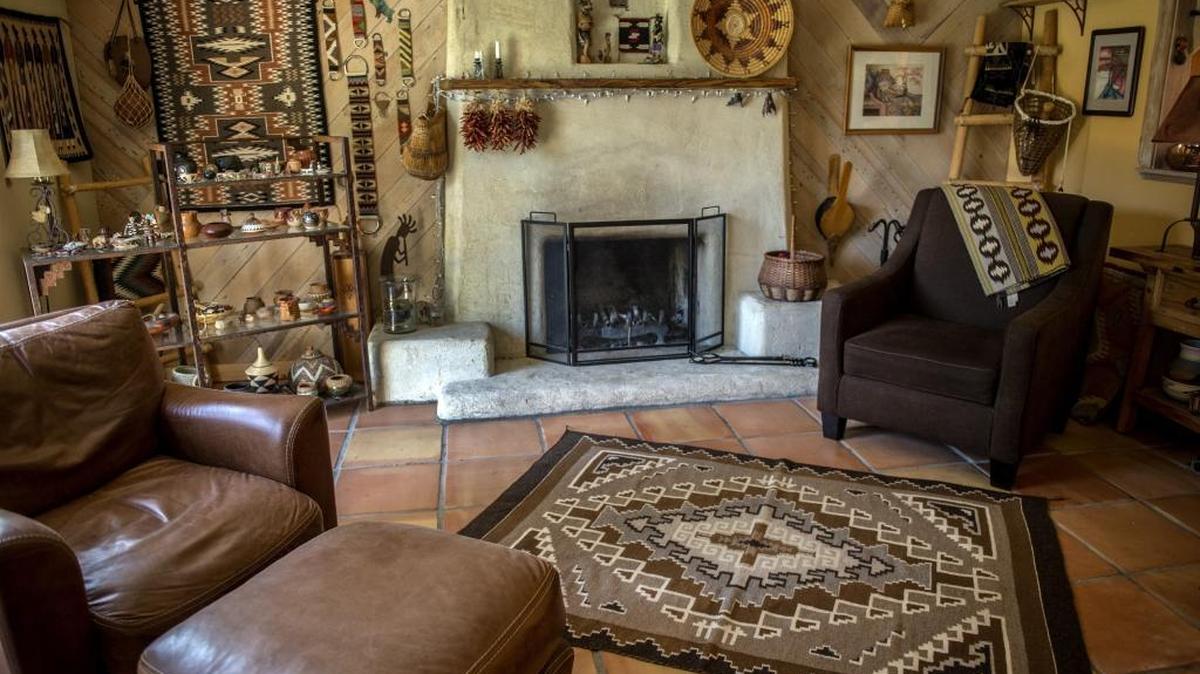 Marilyn Greaves’ Fair Oaks home is filled with Navajo items that she has collected or made. One of her larger pieces is this Two Grey Hills-inspired rug in her living room. This weekend, she will demonstrate Navajo techniques at the Sacramento Weavers’ and Spinners’ Guild Open House.