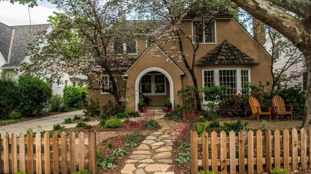 The newly redesigned Sacramento front yard of Kate Williams and Tom Gohring is irrigated with gray water from their washing machine. They will be participating in the Curtis Park Home and Garden Tour on Saturday, April 29.